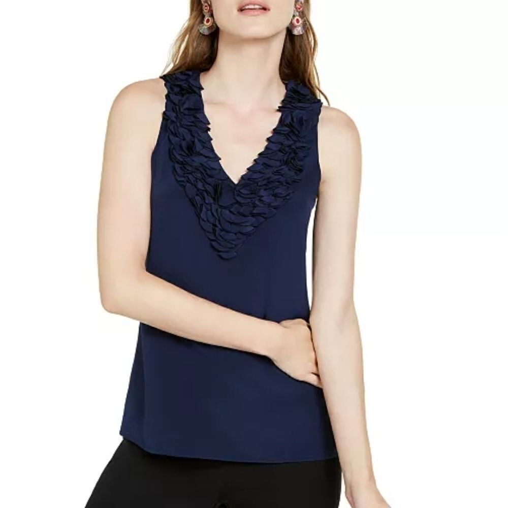 Trina Turk Ruffle-Neck Tank Top